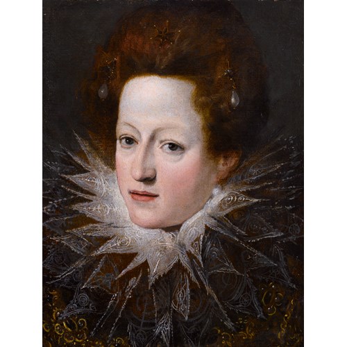 A Portrait of a Noblewoman with a Lace Collar